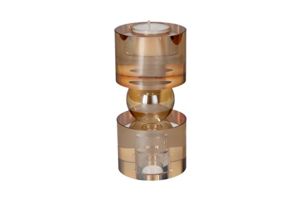 Windlicht Glas amber 7x15x7cm