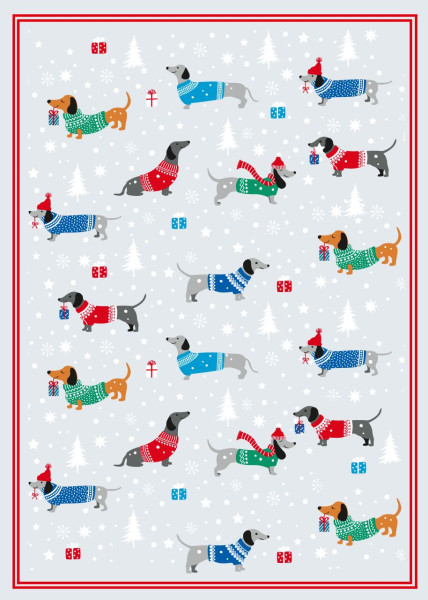 Geschirrtuch Druck Weihnachtsdackel 50x70cm*