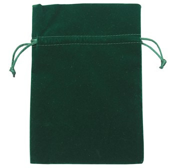 Samt-Säckchendkl.gruen 130mm 12Stück
