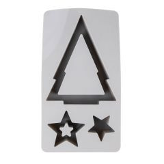Gießform Silikon Teelichtbaum und Sterne 14,5x26x4cm, 3 Formen