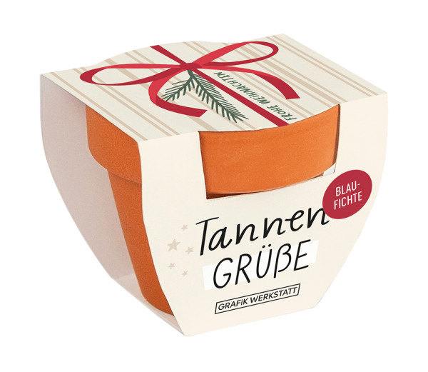 Tannengrüße Weihnachten Frohe Weihnachten (Schleife)