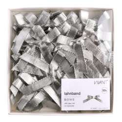 Schleife LAHNBAND 5x4cm 50Stück silber