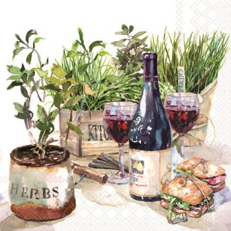Serviette Wine & herbs 25x25cm