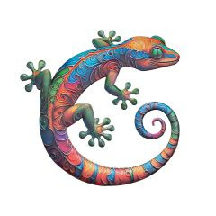 Wanddeko Gecko Metall 40x42cm