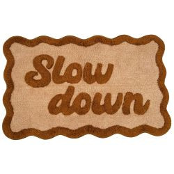 Badematte Slow Down Baumwolle ocker 50x80cm