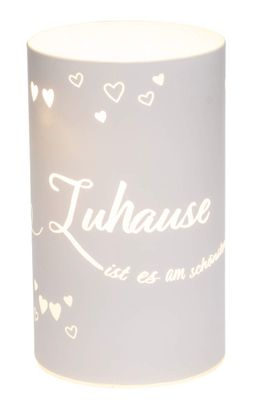 LED Licht Zuhause Glas weiß mit Timer 7,5x12cm
