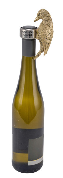 Flaschenring Specht Poly gold 7,5x4,5x10cm