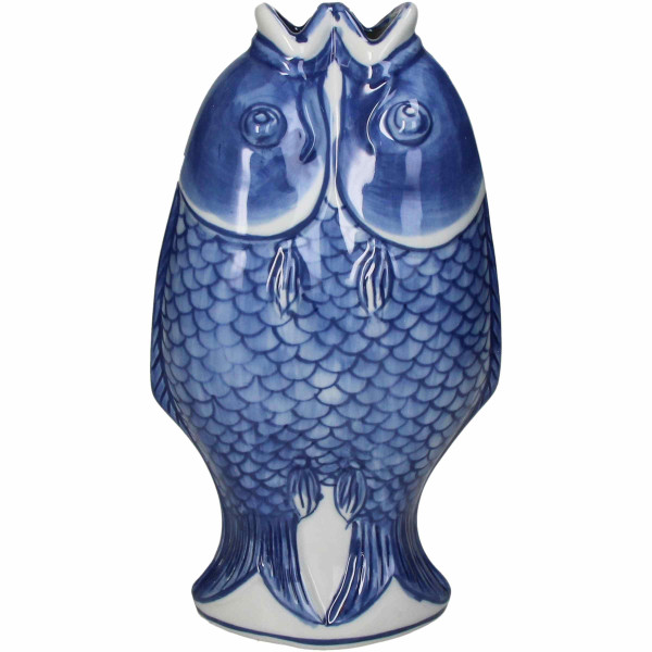 Vase Porzellan blau 15x8x27cm