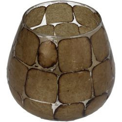 Kerzenhalter Glas beige 14x14x14cm