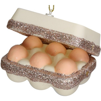 Hänger Frische Eier Glas braun 8x6x6cm