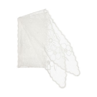 Spitze Stickerei Blumen weiss 1,3m