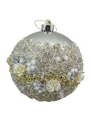 Kugel "Barock" Kunststoff champagner 15cm