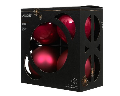Kugeln Glas festive pink mix 4St. 10cm