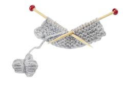 Strickzeug grau 5,5x2,5x1,0cm