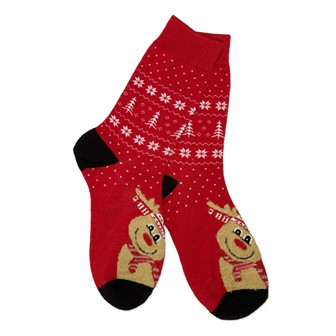 Socken Weihnachten elch/sterne