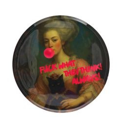 Dekotablett Love Trays M Motiv: Fuck what they think, rund,Eisen mehrfarbig 23x1x23cm