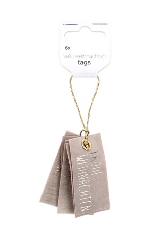 Anhänger VELLU WEIHNACHTEN 6Stück Fb.71 sand