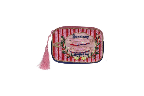 Kosmetiktasche Sardines, rosa 2x10x14,5cm