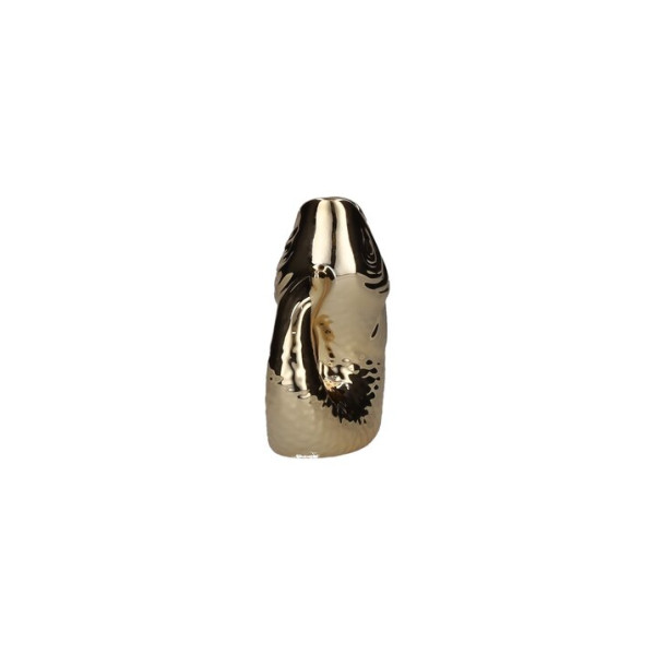 Vase/Karaffe Fisch Steingut gold 9,5x13x6cm