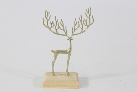 Hirsch Metall gold 8x3,5x14cm