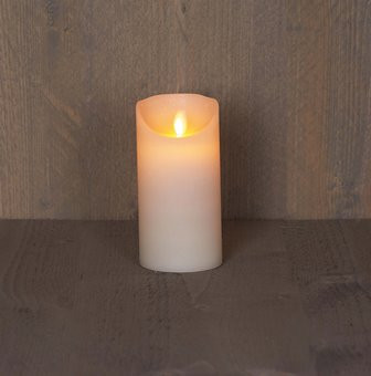 LED Stumpenkerze Rustikal Wachs elfenbein 15x7.5cm