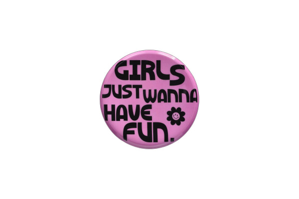 Dekotablett Girls just wanna have fun rund rosa 17,7x1x17,7cm