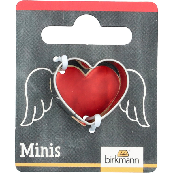 Mini-Ausstechform Herz Edelstahl auf Cardboard, 2,5 cm PG rot
