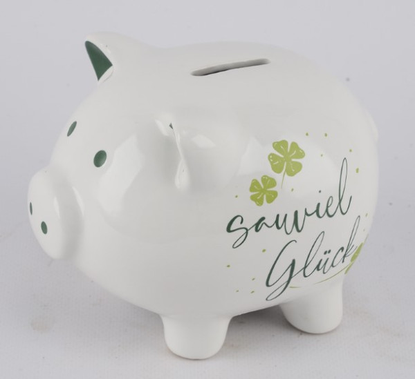 Sparschwein Keramik weiß 14x10,5x11,5cm