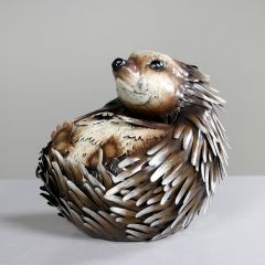 Igel Metall braun 18cm