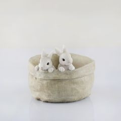 Topf Hasen Resin 20cm