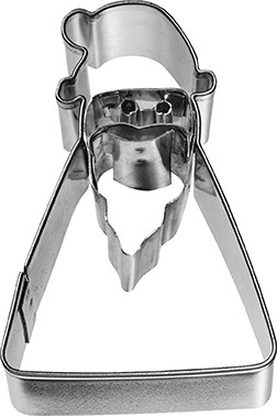 Ausstechform Weihnachtsmann geometrisch 6,5cm Edelstahl mit Innenprägung PG blau