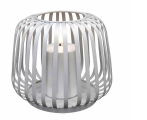 Solar Laterne Cottage Metal white mit Stumpenkerze white 20x20x17cm - 2xAA Batterie
