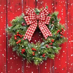 Serviette Atelier 33x33cm Atelier Red X-mas Door