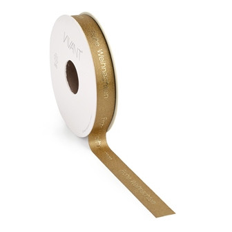 Band VICTORIA FROHE WEIHN. 15mmx15m gold