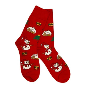 Socken Weihnachtlich Schneemann/Haus