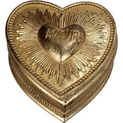 Aufbewahrungsdose Box Amour Polyresin gold 11x11x6,2cm