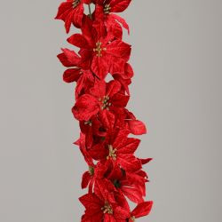 Girlande Poinsettia Samt rot 180cm