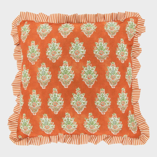 Kissen Fleur 45x45cm orange flame