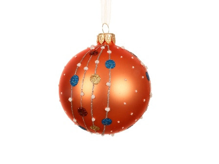 Kugel Glas warm orange 8cm