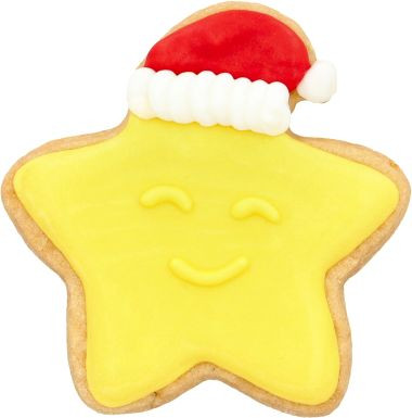 Ausstechform Weihnachtsstern 6,5cm Edelstahl mit Innenprägung PG blau