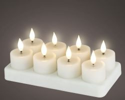 LED wiederaufladbare Teelichter 6x4cm 8er Set