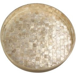 Serving Tray Capiz Champagne 38x38x5cm