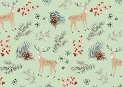 Geschenkpapier 2mx70cm Winterforest, mint