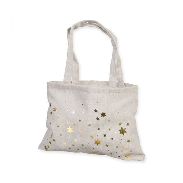 Geschenktasche Sterne natur/gold