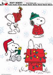 Fensterbild A3 Snoopy X-mas Home