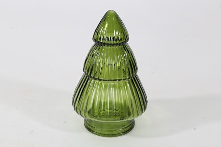 Tannenbaum Glas klar grün 9,5x9,5x15cm