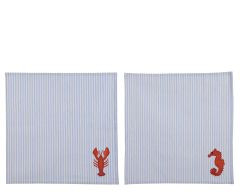 Serviette Maritim Blau-Weiß 40x40cm