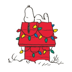 Serviette 33x33cm Snoopy X-mas Home weiss
