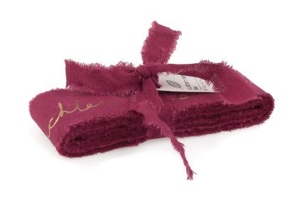 Band COTTON RAW FROHE WEIHNACHTEN 35mmx5m bordeaux