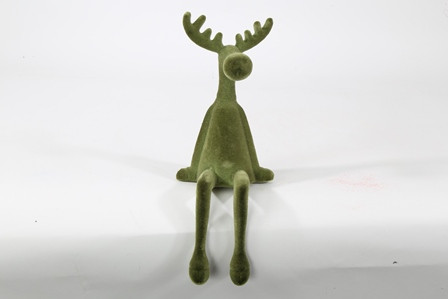 Kantenhocker Rentier samtlook moosgrün 35cm